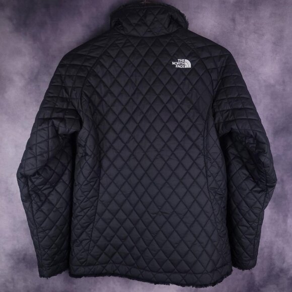 The North Face reversible black sherpa fleece lined puffer jacket - Picture 2 of 5